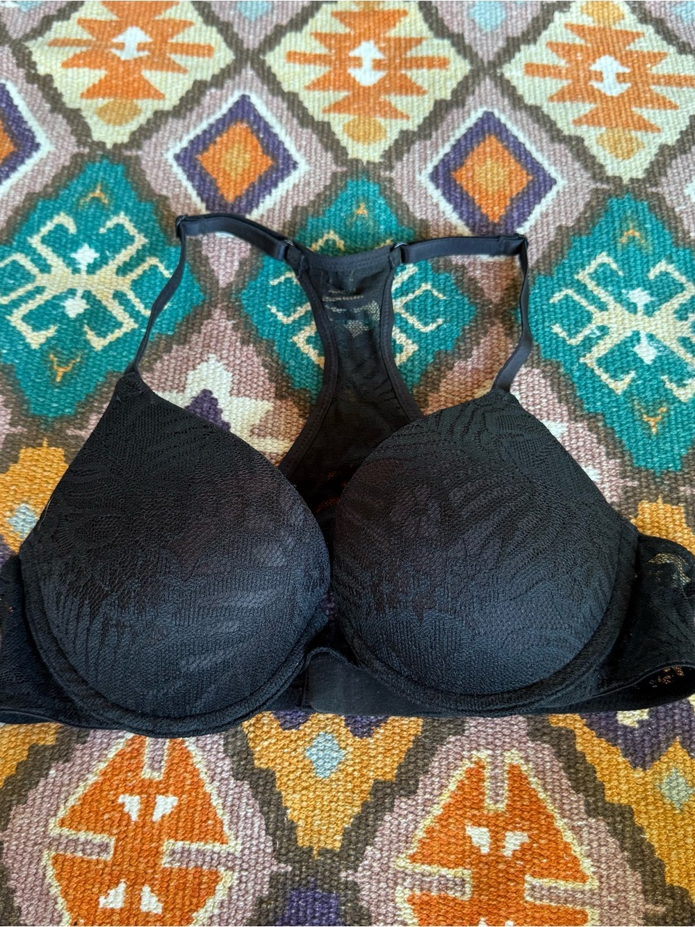 Victoria’s Secret PINK Push-Up Black Lace Bra Women’s Size 32C - Sexy Back